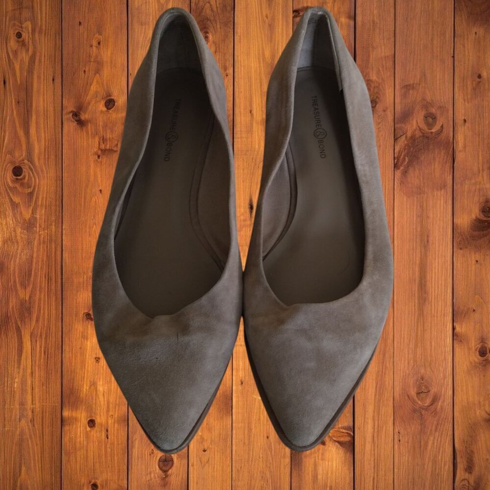 Treasure & Bond KYLEE Size 8M Tan Suede Flats Slip On Shoes Neutral